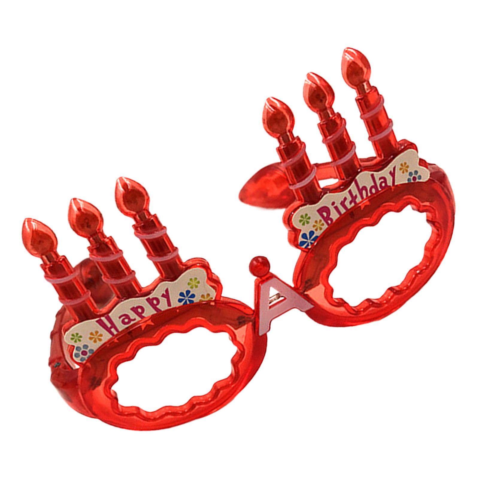 

Светящиеся очки на день рождения Светодиодные светящиеся оправы для очков для детских и взрослых вечеринок по случаю дня рождения, Хэллоуина, Рождества красный