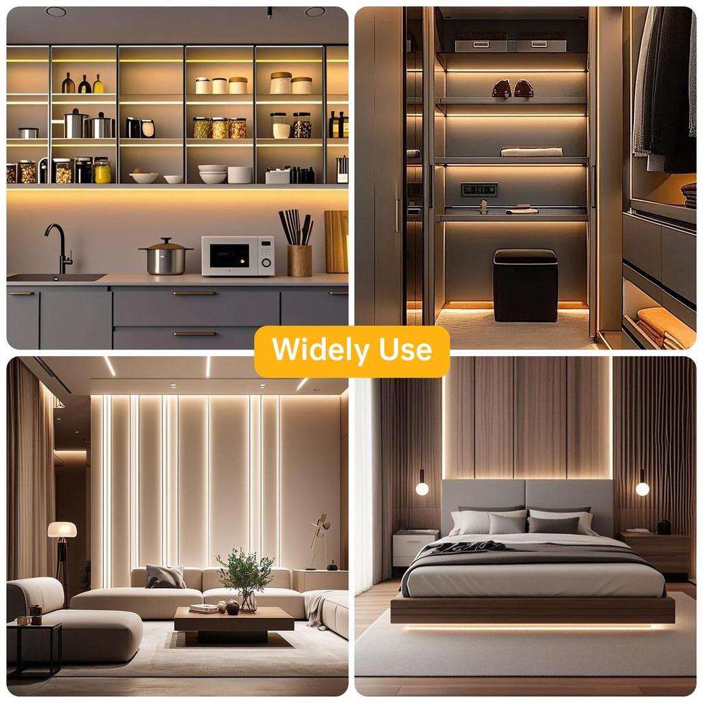 Wireless Bluetooth APP Control Under Cabinet LED Light Strip CCT 2700K-6500K Color Temperature Dimmable COB LED Tape For Kitchen