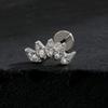 Right Grand ASTM F136 Titanium 5 Marquise CZ Crown Cartilage Earring 16G Cluster CZ Flat Back Helix Stud Nose Piercing Jewelry