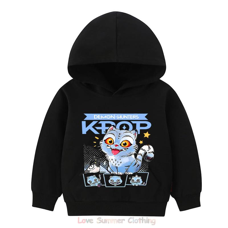 Kpop Demon Hunters Hoodie for Girls Age 4-14 HD Print 100% Polyester Pullover Casual Girls Sweatshirt Fall Many Colors Bulk Discount