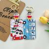 Kawaii Anime Crayon Shin-chan Keychain Couple Student Id Bus Bank Access Control Card Case Shin Chan Accessory Hanging