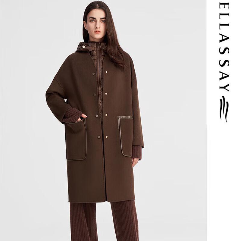 

ELLASSAY Women s Merino Wool Two-Piece Down Coat