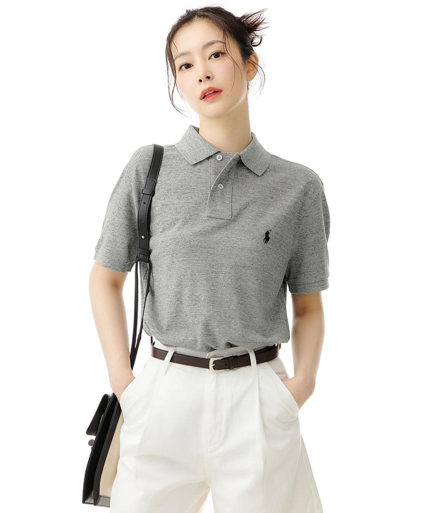 POLO RALPH LAUREN Custom Slim Fit Mesh Polo Shirt - Grey