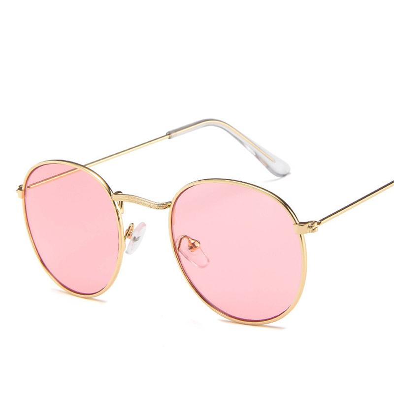 Luxury Vintage Round Sunglasses Women Designer Fashion Mirror UV400 Sun Glasses For Lady Eyewear Female Brand