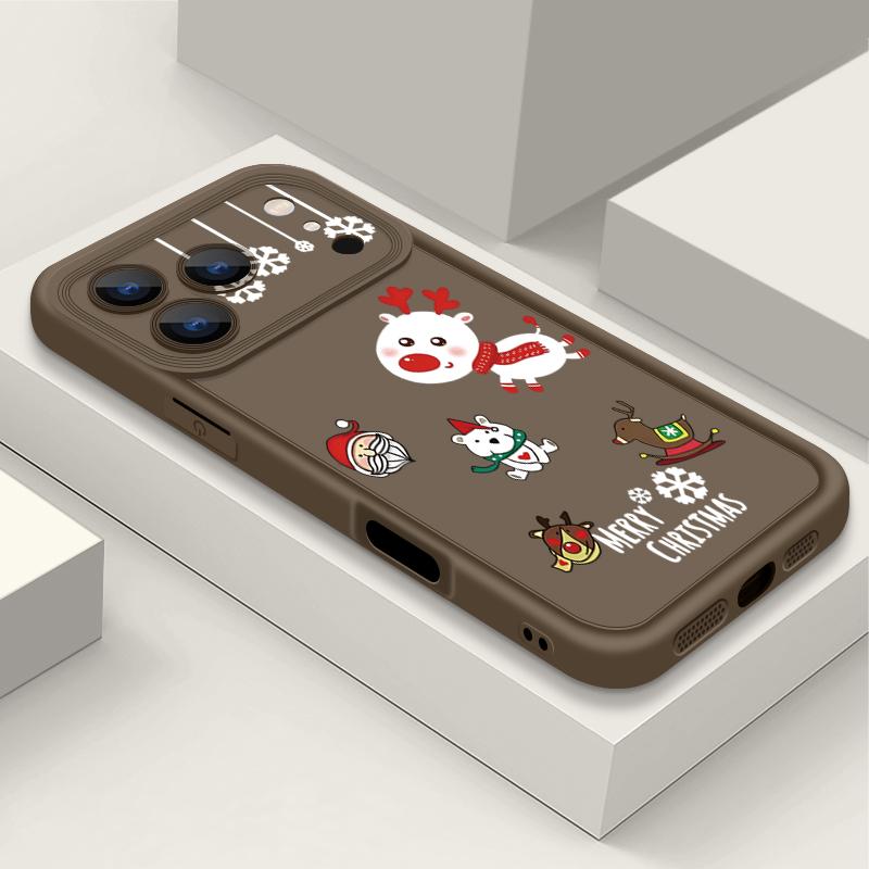 Cartoon Christmas Elk Pattern Case For iPhone 17 Air 16e 16 15 14 Pro Max 13 17 Pro Max 17 Pro 17 Shockproof Soft TPU Silicone Phone Cover Funda