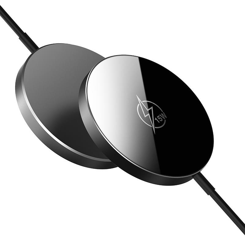 

Беспроводное зарядное устройство Qi2 Магнитное беспроводное зарядное устройство Ультратонкий алюминиевый для Apple 15 Вт Беспроводное зарядное устройство для сотового телефона Черный чёрный