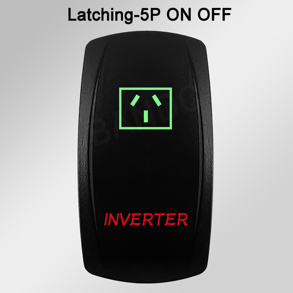 Waterproof LED Rocker Switch for Boat RV Truck | Green/Red Light 12V/24V ON-OFF/ON-OFF-ON for Exhaust Heat AC Lights