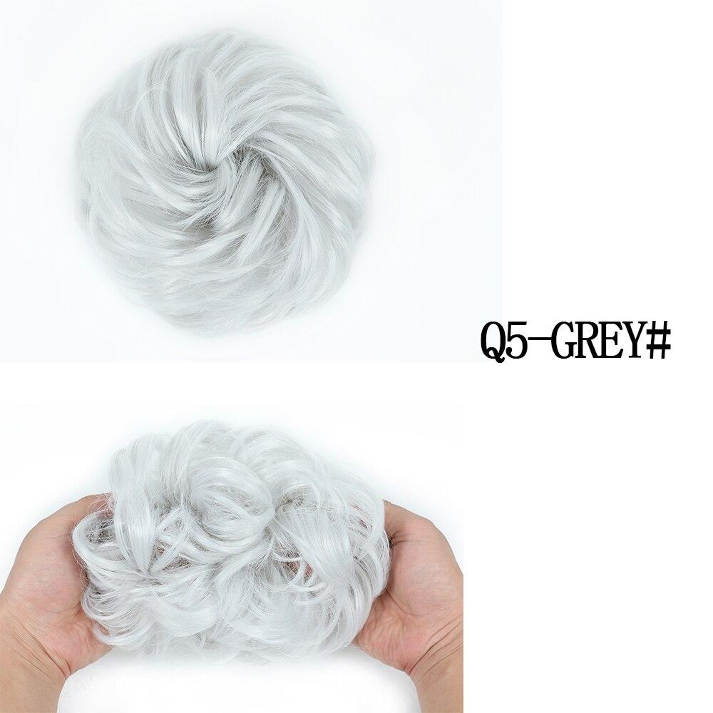 MISS WIG Straight Donut Chignon Hairpieces Synthetic Ombre Elastic Chignon Fluffy Messy Scrunchies Hair Bun for Women