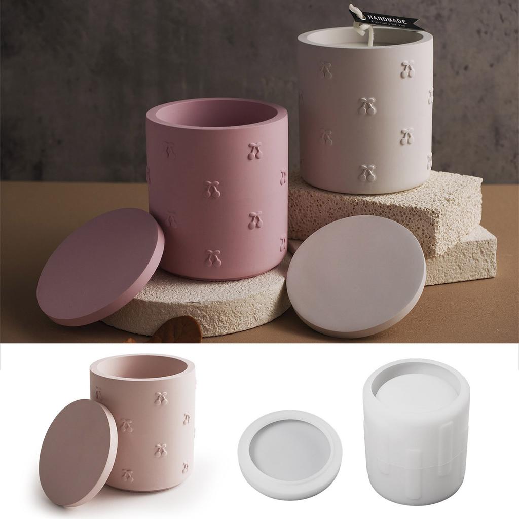 Retro Styles Silicone Container Mould for Craft Jewelry Holder Candle Jar Glossy Exterior Designs
