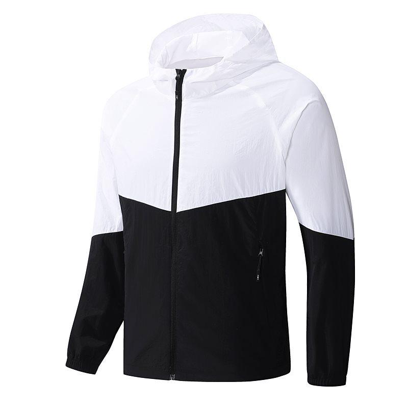 Men's Summer Hooded Color Block Sun Protection Jacket