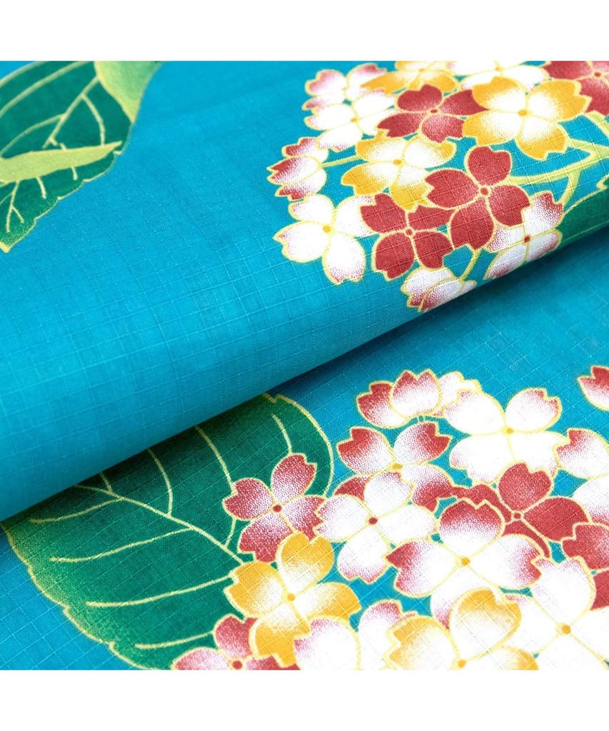 Yukata Retro Change Set Heiko Girls In the Summer [KYOETSU] Set, Girls, Junior, C, Weave, 2-piece (Yukata, Obi), (140cm, 2.Hydrangea Sky)