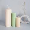 Geometry Stripe Pillar Candle Molds Plastic Column Making CandleHolder Wedding Items 3D Silicone Mold Taper Acrylic Party Supplies