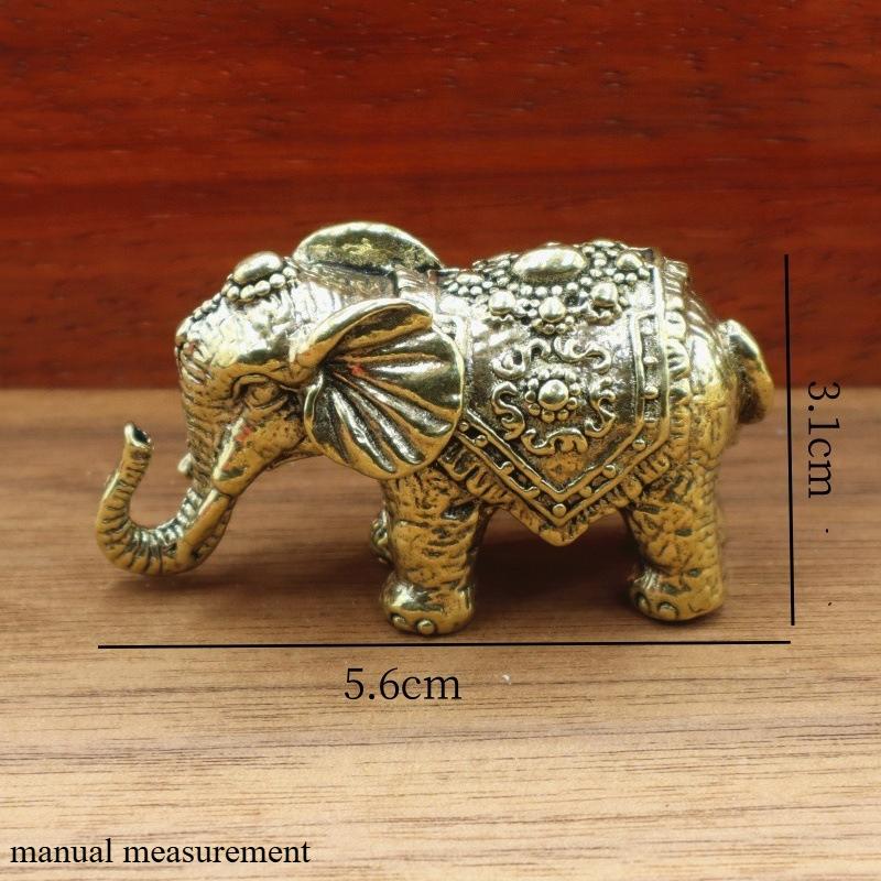 1/2Pcs Copper Lucky Elephant Small Ornaments Brass Blessing Elephants Miniature Figurine Antique Bronze Craft Decor
