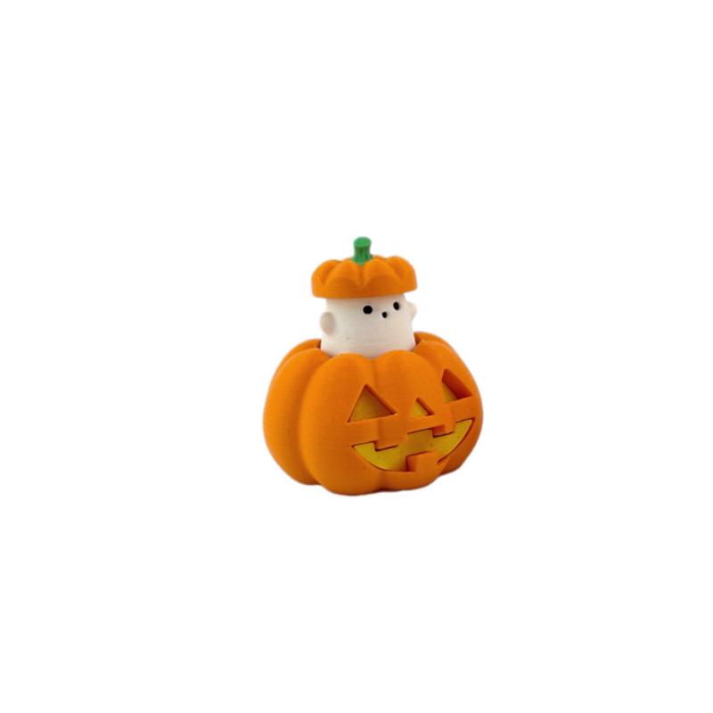 3D Printed Spooky Cute Cupcake Clicker Fidget Halloween Keychain Fingertip Press Decompression Toy For Halloween Party Gifts