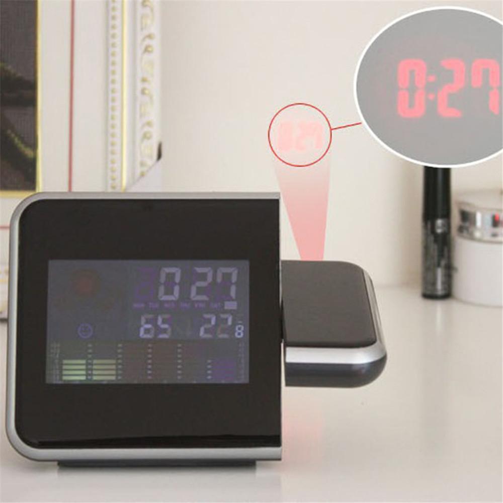 Swivel Projection Alarm Clock Weather Station Thermometer Temp Humidity Monitor