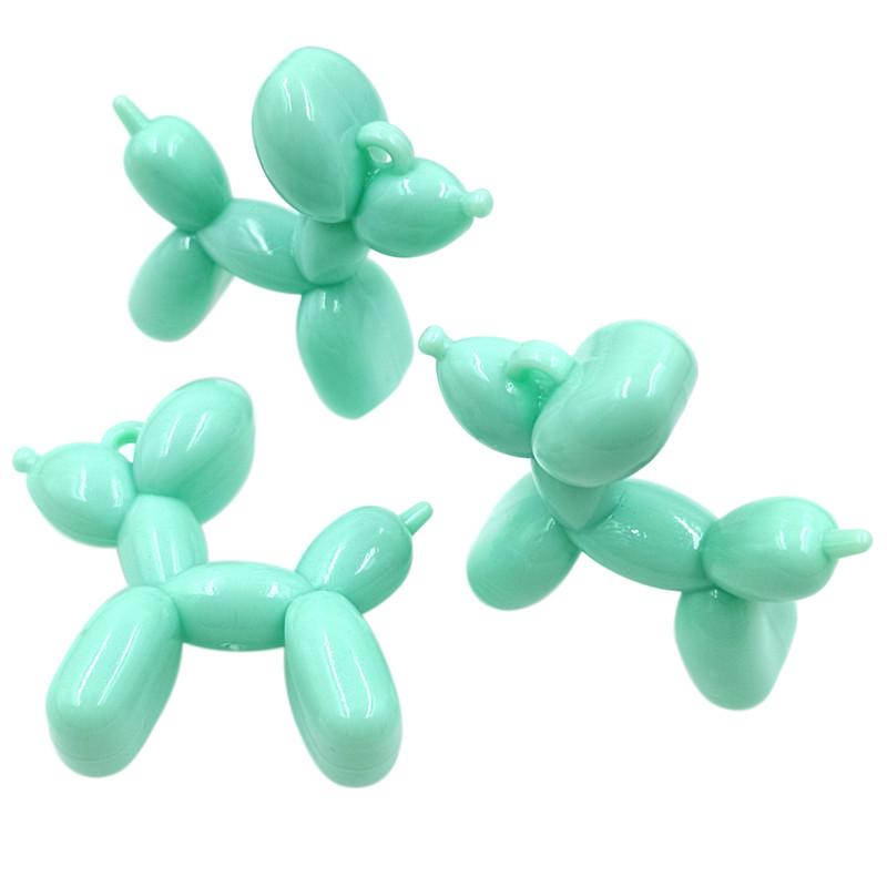 Home Party Supplies Acrylic Candy Colored Jewelry Making DIY Handmade Materials Balloon Dog Pendants Necklace Beads 3pcs for Earring