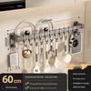 Punch-Free Kitchen Hanging Rod for Utensils, Spatulas, and Pots - Multi-Functional Wall-Mounted Storage Rack