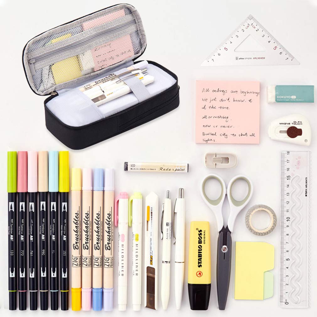 iSuperb Large Capacity Pencil Pencil Powerful Organization and Storage Gadget Storage Business Stationery Small Item Student Stationery Back To Pink