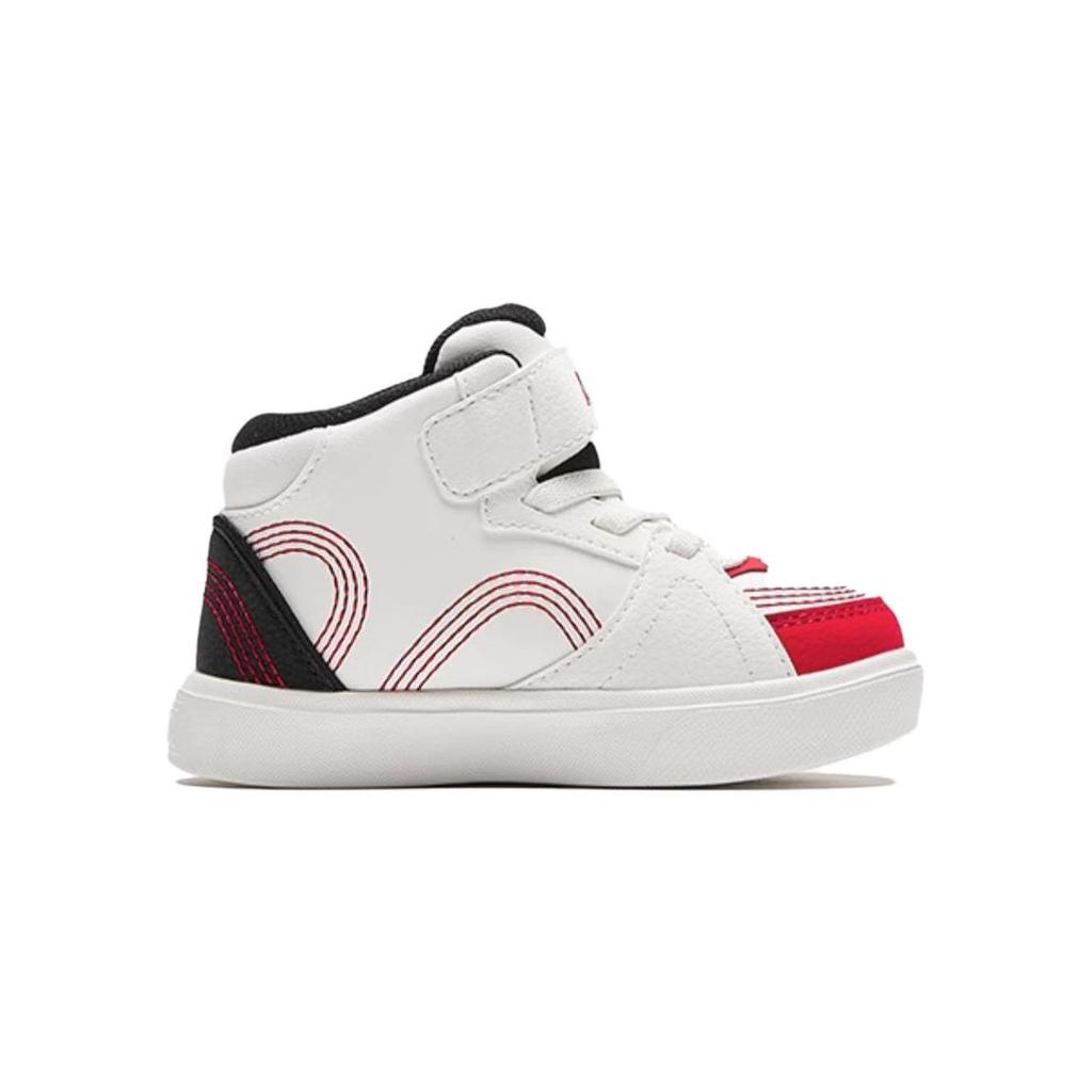 Anta Kids Non-Slip Wear-Resistant Mid-Top Walking Shoes Baby Shoes White Black Red A312340021-3