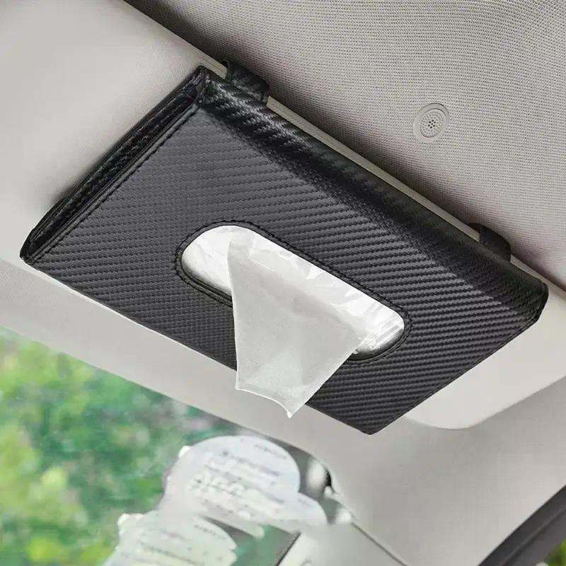 Car Sun Visor Tissue Box Holder - Auto Storage Tissue Dispenser & Decoration for Vehicle Interior Organization