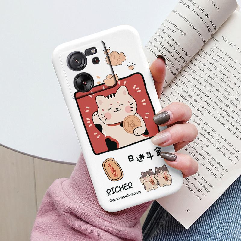 Cute Cat Case For Xiaomi 13T Pro Silicone Soft Back Cover Lovely Cartoon Painted Capa Shell For Xiaomi 13T Fundas 13tpro Coque