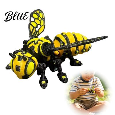 Handcrafted Bee Sculpture Articulated Statue 3D Printed Movable Joints Insect Figurine for Car Plastic Model Dashboard And Desk Decor Lightweight