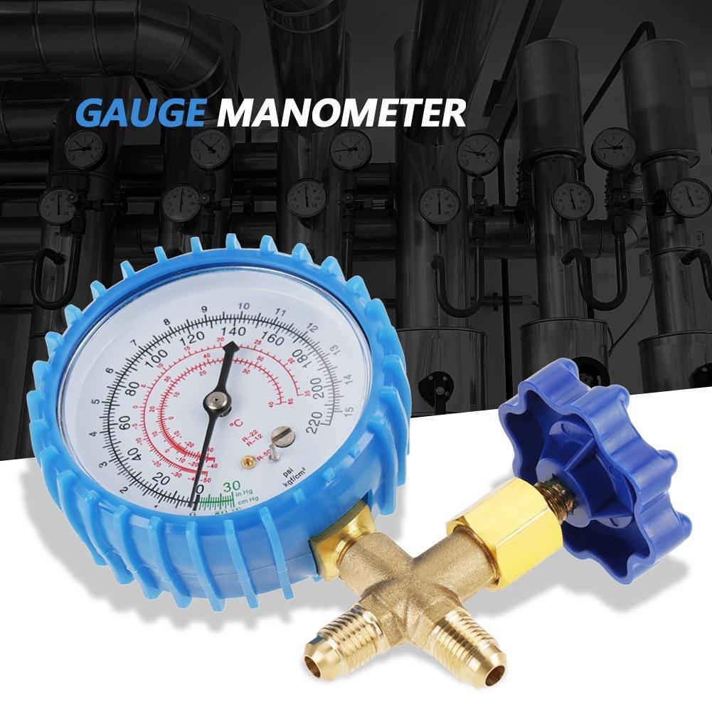 Manifold Gauge, Air Conditioning Refrigerant Recharge Pressure Gauge Manometer Fit for R410A R22 R134A R404A