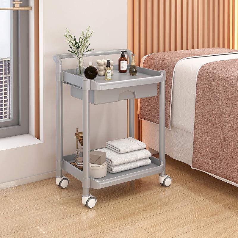 Wózek do salonu piękności: Dwupoziomowy wózek narzędziowy do przedłużania rzęs i artykułów do tatuażu