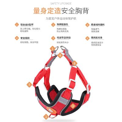 Reflective Dog Harness With D-ring Comfortable Breathable Chest Strap With Quick Release Buckle For