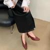 Fashion Spring New Thin Heel Single Shoes Women's Square Head Shallow Mouth Slip-on Soft Soles Anti-slip Wear-resistant High Heels