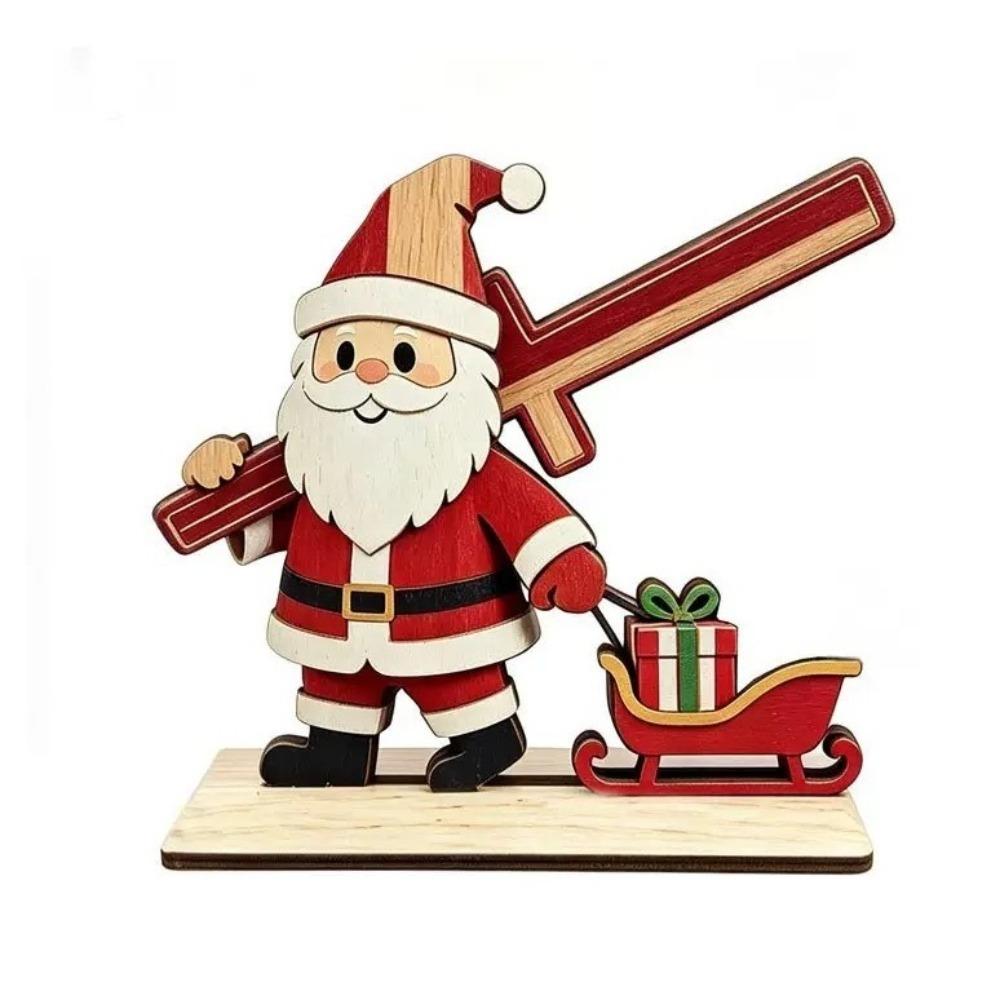 Cute Christmas Paper Towel Holder Wooden Cartoon Elk Snowman Tissue Holder Desktop Storage Desktop Storage Rack Bathroom Use