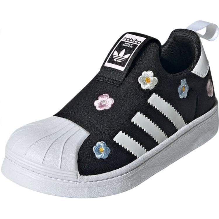 Adidas Superstar 360 C Floral Embroidery - Black Kids Sneakers Cloud-White Core-Black Clear-Pink IG7014