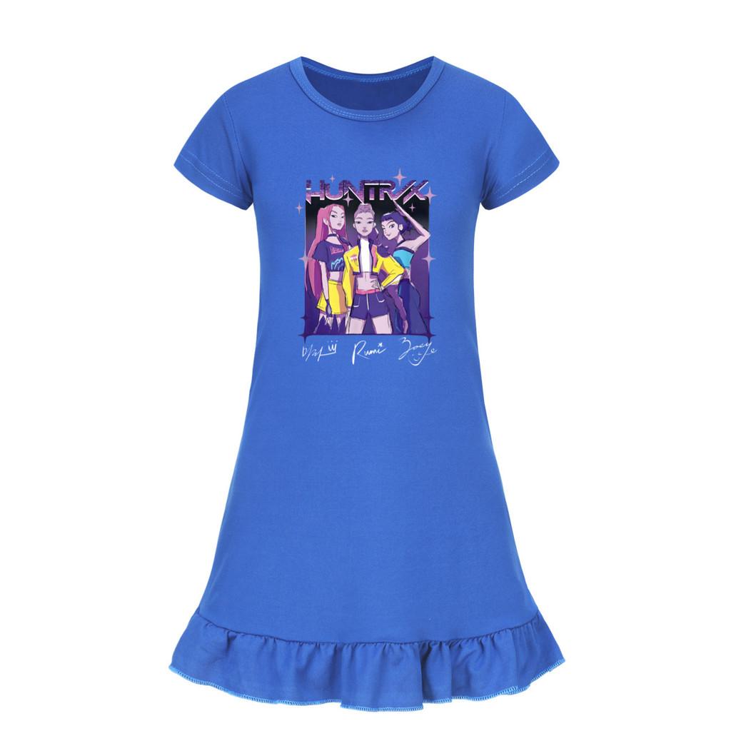 5022 Kids Girls Mira Zoey Rumi Printed Ruffle Short Sleeves Casual Dress