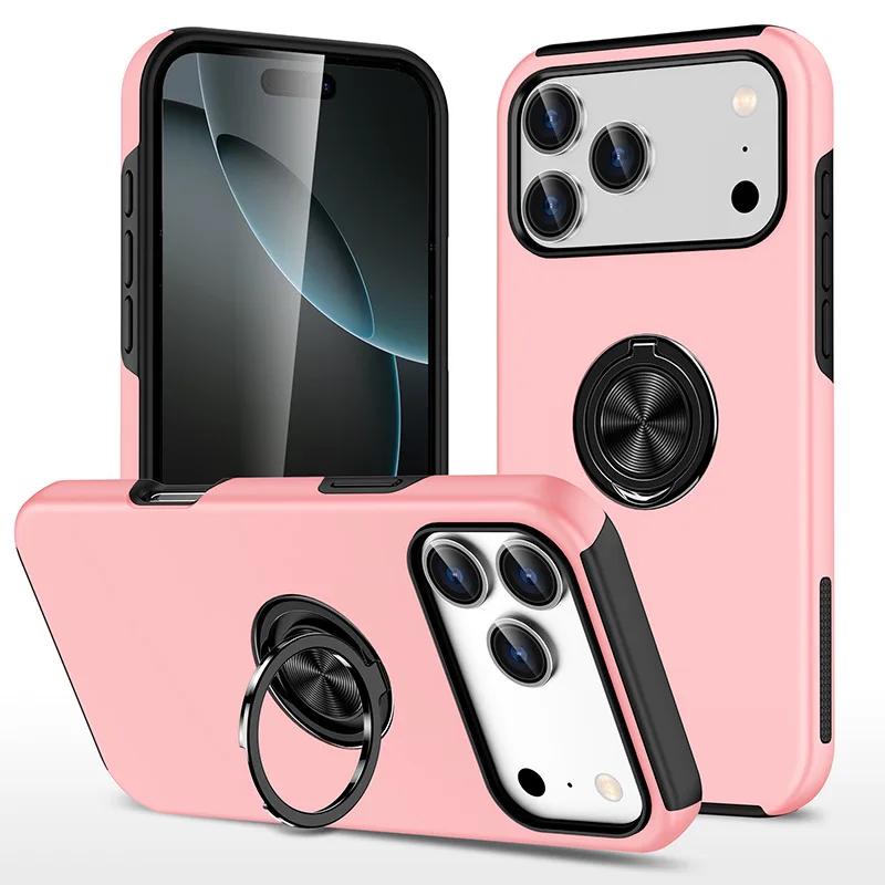 Magnetic Ring Holder Phone Case for IPhone 17 Air 16E 16 15 14 Pro Max 13 12 Mini XS X XR 7 8 Plus Hard Shell Shockproof Cover