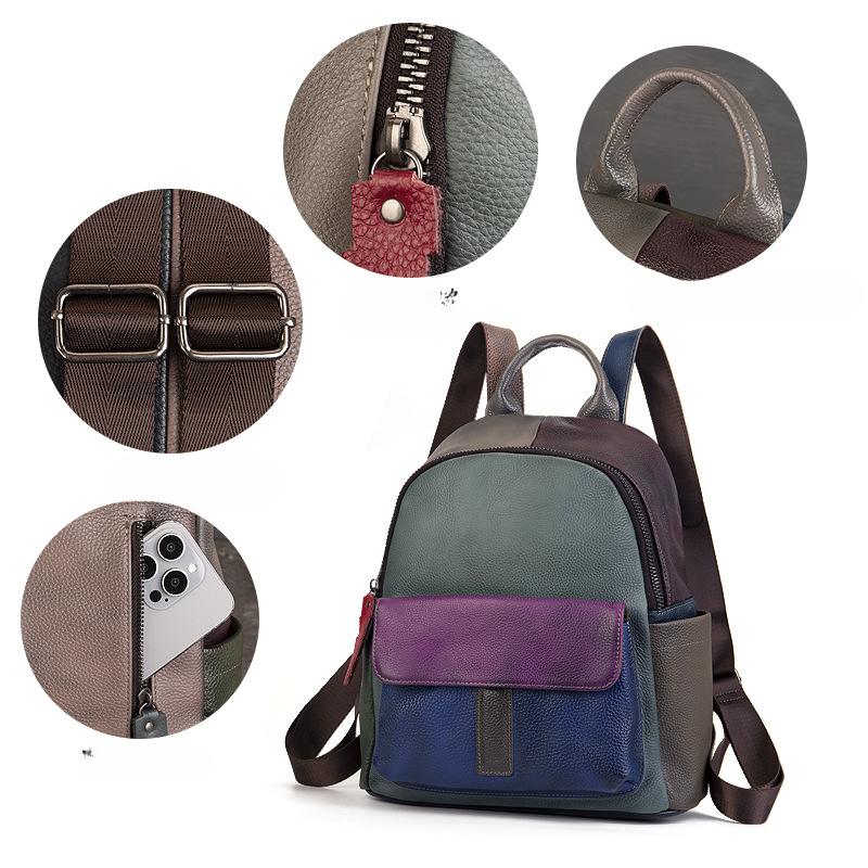 Genuine Leather Ethnic-style Backpack Backpack Large-capacity Fashionable and Personalized Travel Bag