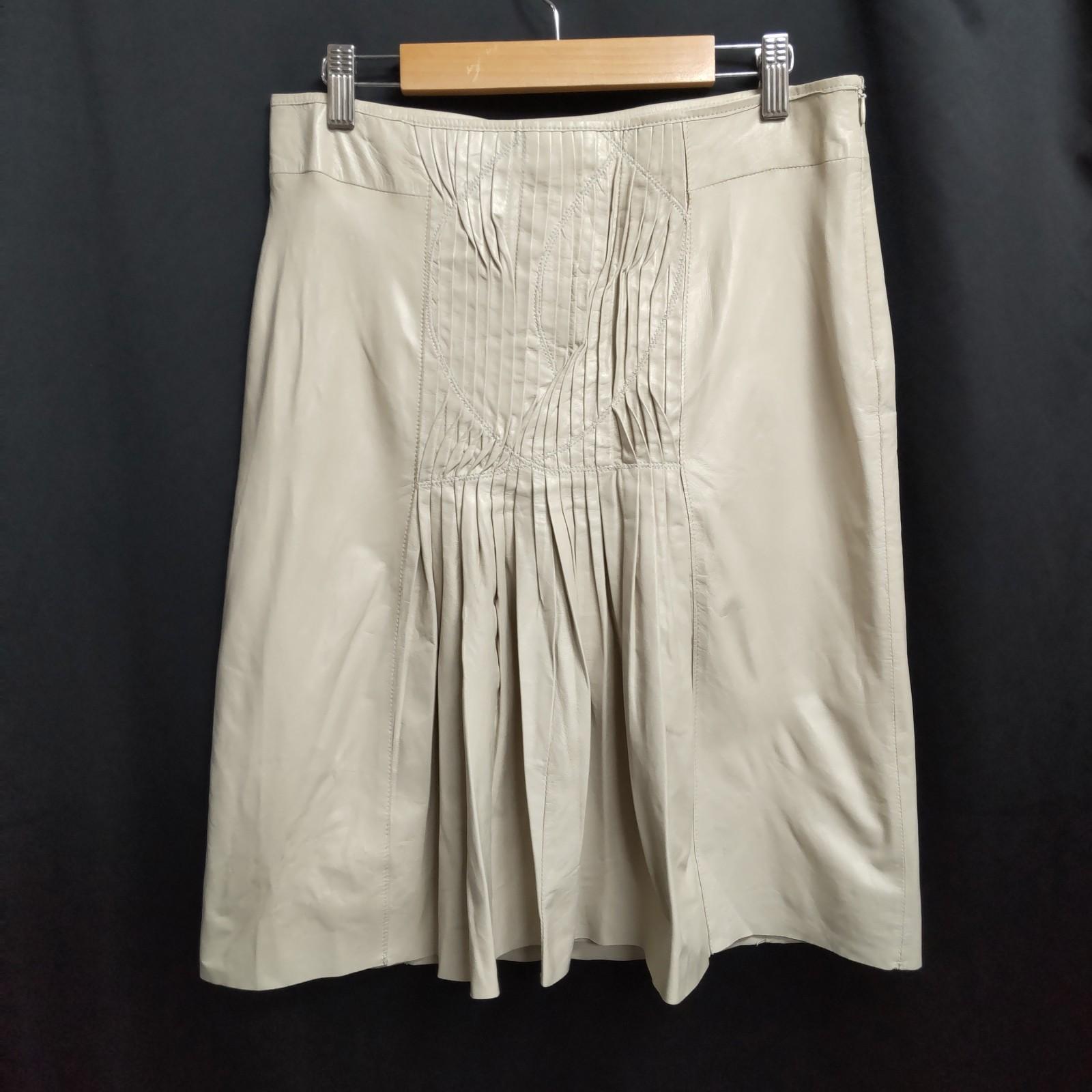 

HUGO BOSS Lamb Leather Knee-length Skirt Women’s L Beige(USED)
