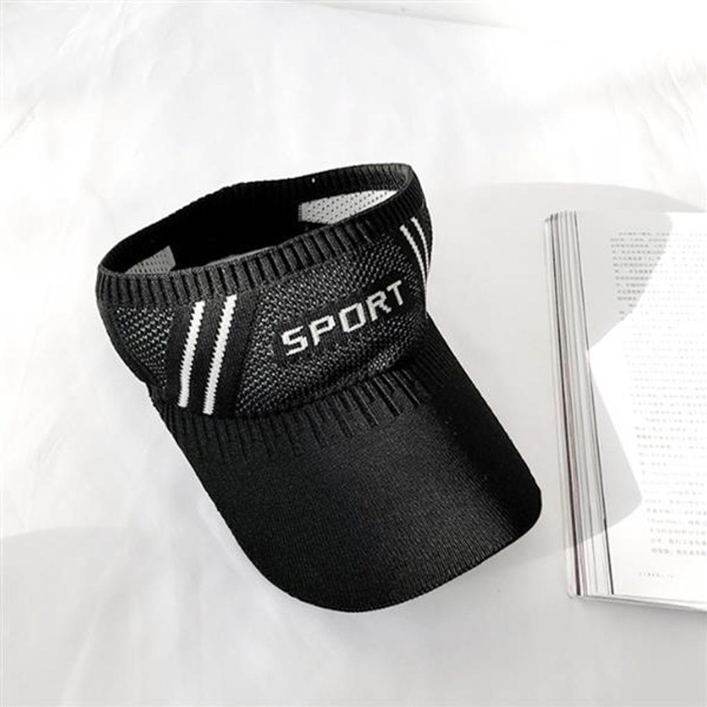 Band-type sports sun cap (black) / golf tennis visor sun cap