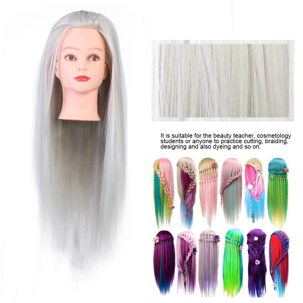 Hair Salon Cosmetology Hairdressing Practice Head Mannequin Dolls Salon Tools (Creamy White)