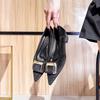 Pointed thick heel shallow mouth single shoes women's 2025 new spring and autumn suede temperament versatile commuting not tired feet low heel women