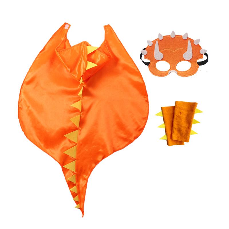 Halloween Kids' Dinosaur Costume Set with Cape and Makeup Props