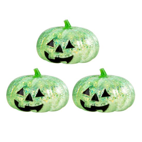 Relaxation Squeeze Ball 1/2/3Pcs Halloween Pumpkin Stress Relief Toy Creepy Head Glitter for Kids Adults Party Favors Fidget Toy