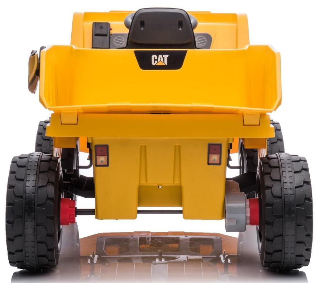 Battery Powered Ride-On Toy Tipper Electric Drive Cat Yellow Sun Baby