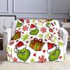 Grinch Christmas Pattern Blanket Design Patterned flannel blanket perfect for the bedroom living room, sofa, or a little nap