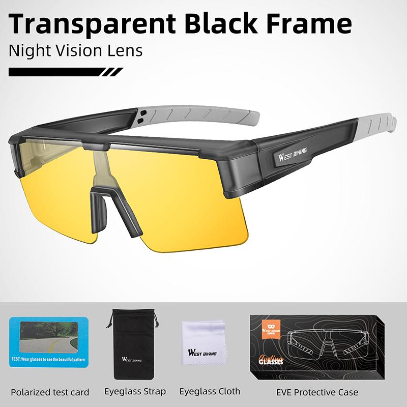 Photochromic Cycling Glasses Fit Over Myopic Sunglasses UV 400 Polarized Fishing Bike Goggles Cool Aesthetic Eyewear