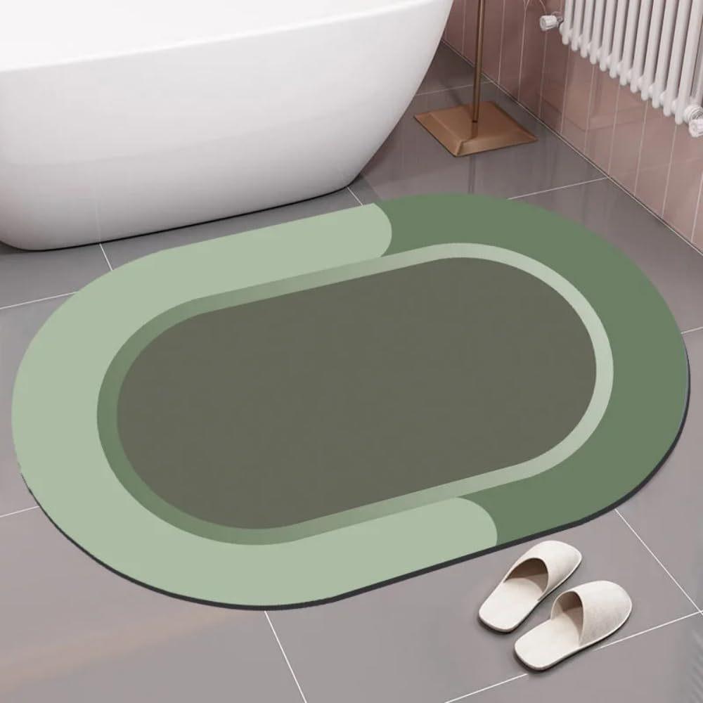 Simple Oval Square Diatom Mud Absorbent Foot Mat Bathroom Non-slip Mat Toilet Door Mat Quick Dry