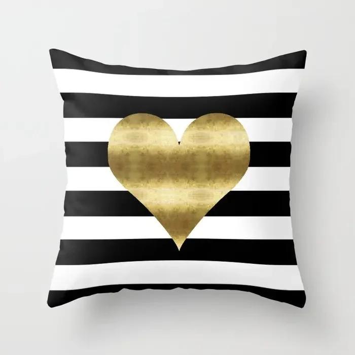 Brand New Gold Black Marble Geometric Cushion Covers Polyester Modern Decorative Throw Pillows Cover Sofa Car Seats Pillows Case