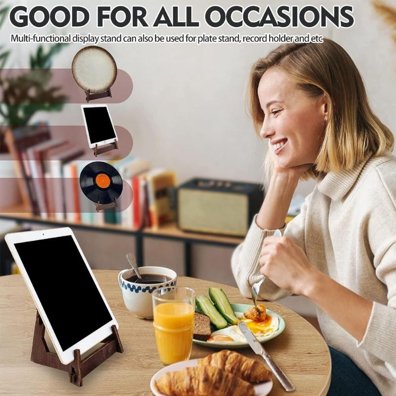 Recipe Display Stand Tablet Stand Holder Wooden Cook Book Stand Pine Wood Open Book Stand Pine Charcoal Tabletop Stand