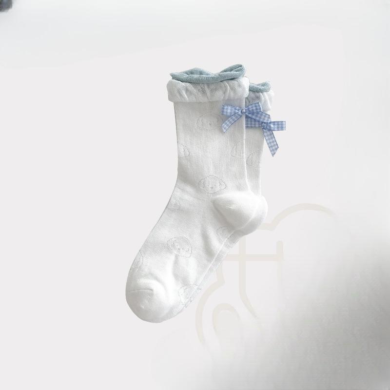 Double-layered Lace Socks for Women's Spring and Summer with A Dark Pattern and A Double-layered Lace Design