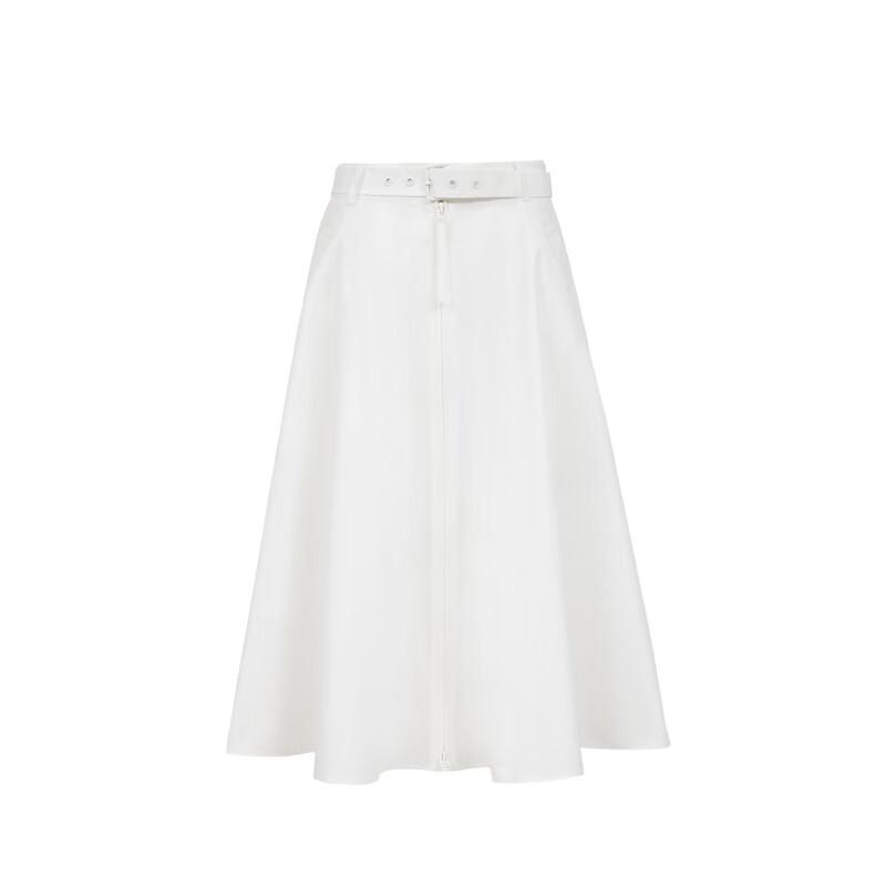 Veromoda Women's Cotton Blend A-Line Long Skirt with Detachable Belt