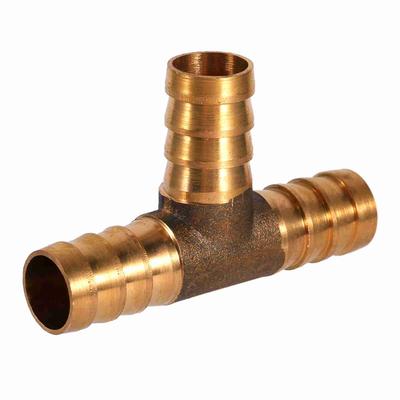 Conector de junção de mangueira de combustível de 3 vias em T de latão 12 mm para tubo de gás de óleo de ar comprimido